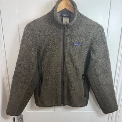 Patagonia Fleece Jacket Womens XS Olive Green Vintage Re-Tool Full